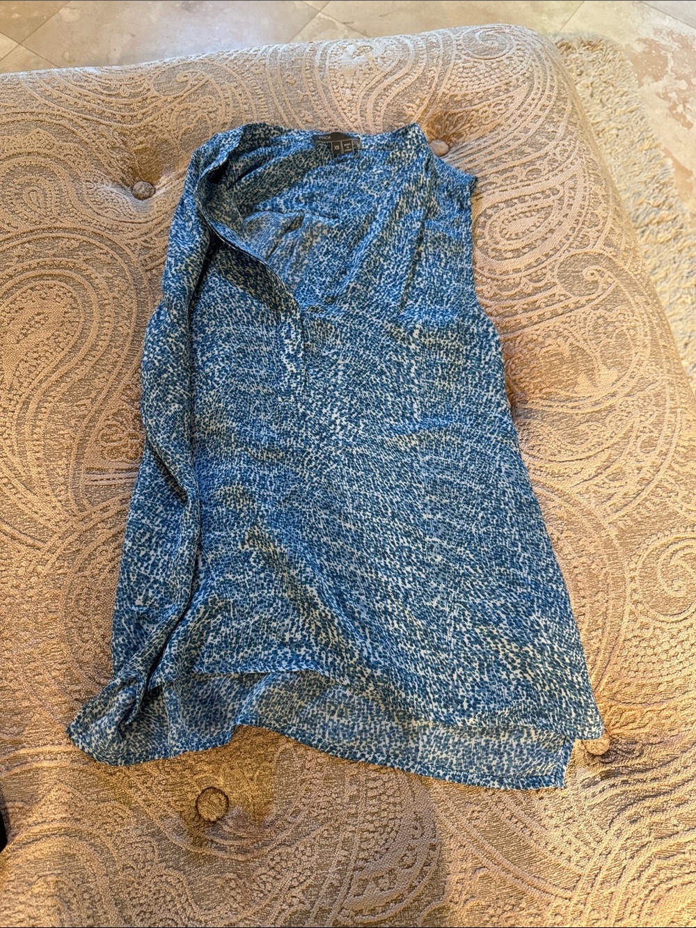 Vince Blue Marled Knit Scarf Wrap